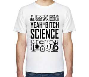 Наука - yeah bitch science мужская футболка с коротким рукавом (цвет: белый)