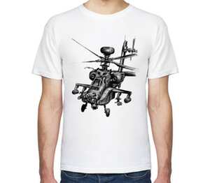 Апач (вертолёт) мужская футболка с коротким рукавом (цвет: белый)