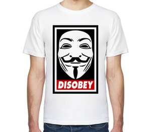 Disobey мужская футболка с коротким рукавом (цвет: белый)