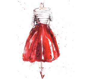 Red skirt, red lips кружка с ложкой в ручке (цвет: белый + синий)