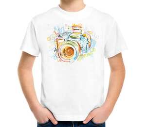 Фотоаппарат детская футболка с коротким рукавом (цвет: белый)