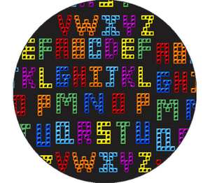 Alphabets - алфавит коврик для мыши круглый с полной запечаткой (цвет: белый)