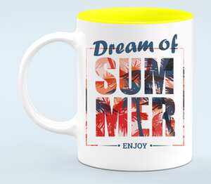 Летние мечты (dream of summer) кружка хамелеон двухцветная (цвет: белый + желтый)