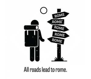 Все дороги ведут в Рим (All roads lead to rome) кружка двухцветная (цвет: белый + светло-зеленый)