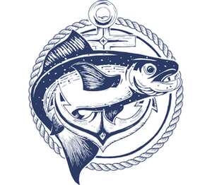 Эмблема рыбака кружка белая (цвет: белый)