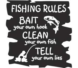 Правила рыбалки: наживляй, чисти рыбу, трави байки (Fishing rules: bait your own hook, clean your own fish, tell your own lies) кружка с ложкой в ручке (цвет: белый + красный)