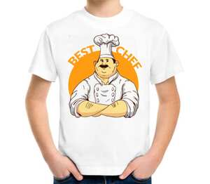 Лучший шеф повар (Best chef) детская футболка с коротким рукавом (цвет: белый)