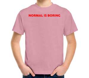 Обычное - это скучно / normal is boring детская футболка с коротким рукавом (цвет: розовый меланж)