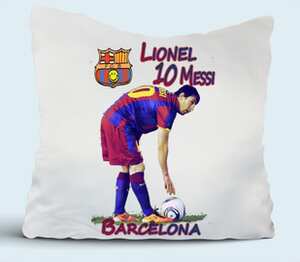 Lionel Messi 10 Barcelona подушка (цвет: белый)