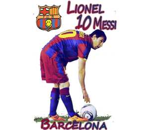 Lionel Messi 10 Barcelona подушка (цвет: белый)