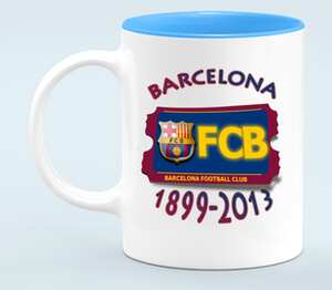 Barcelona FCB кружка хамелеон двухцветная (цвет: белый + голубой)