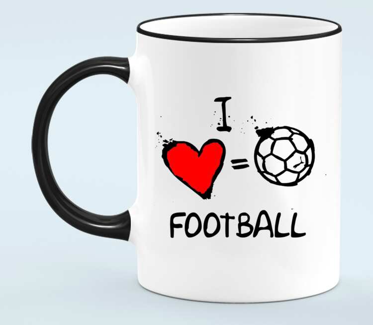 Что подарить другу который любит футбол. Футболка i Love Football. Я люблю футбол. Фон для кружки футбол. Кружка на футбольную тему.