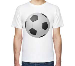 Футбольный мяч мужская футболка с коротким рукавом (цвет: белый)