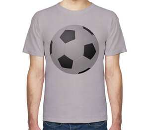 Футбольный мяч мужская футболка с коротким рукавом (цвет: серый меланж)