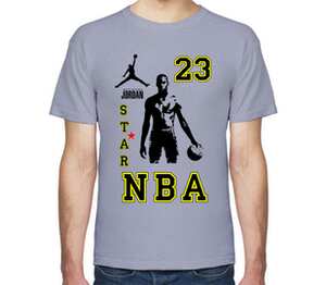 Michael Jordan NBA Star 23 / Майкл Джордан мужская футболка с коротким рукавом (цвет: голубой меланж)