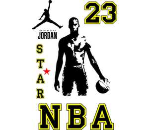 Michael Jordan NBA Star 23 / Майкл Джордан мужская футболка с коротким рукавом (цвет: голубой меланж)
