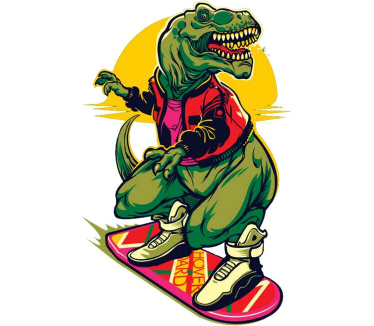 Динозавр из будущего - Rex To The Future женская футболка с коротким рукавом (цвет: белый)