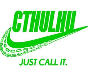 Ктулху (Cthulhu) мужская футболка с коротким рукавом (цвет: белый)