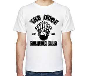Большой Лебовский - the dude bowling club мужская футболка с коротким рукавом (цвет: белый)