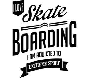 Люблю Скейтбординг мужская футболка с коротким рукавом (цвет: белый)