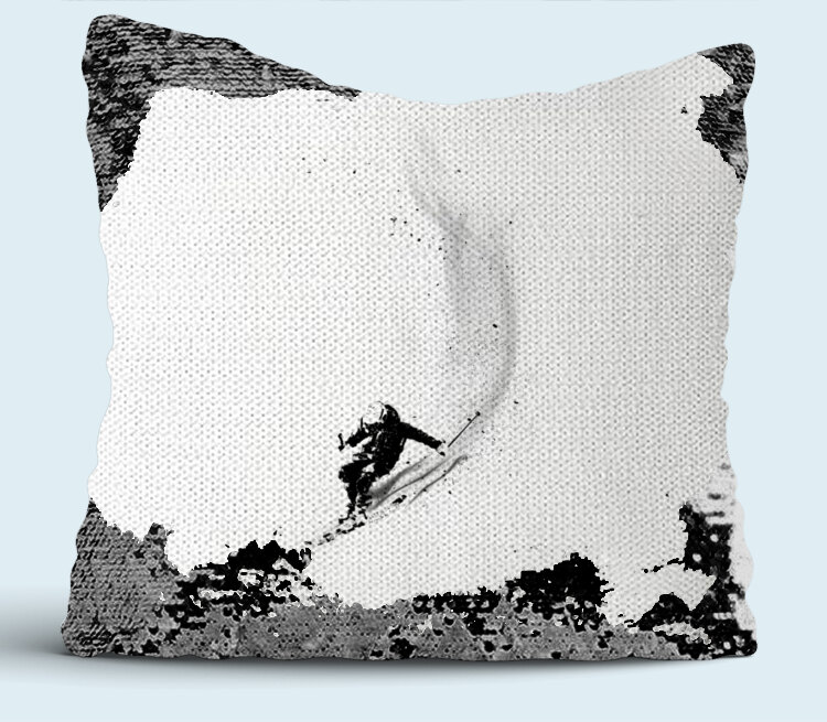 Слалом подушка с пайетками (цвет: белый + черный)