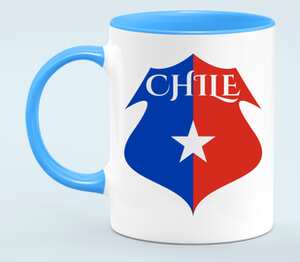 Сборная Чили по футболу кружка двухцветная (цвет: белый + голубой)