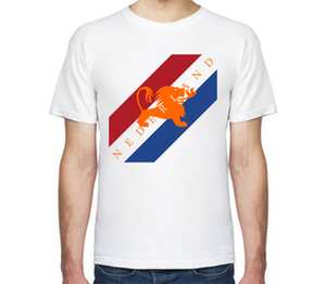 Нидерланды мужская футболка с коротким рукавом (цвет: белый)