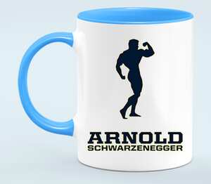 Arnold Schwarzenegger кружка двухцветная (цвет: белый + голубой)