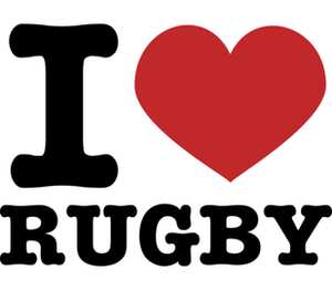 I Love Rugby подушка с пайетками (цвет: белый + синий)