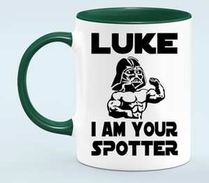 Luke i am your spotter кружка двухцветная (цвет: белый + зеленый)