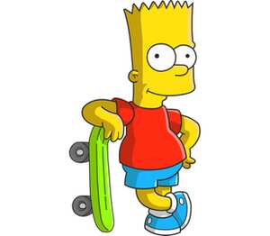 Барт Симпсон со скейтом кружка двухцветная (цвет: белый + желтый)