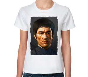 Bruce Lee женская футболка с коротким рукавом (цвет: белый)