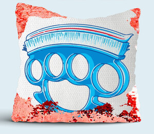 Кастефреш подушка с пайетками (цвет: белый + красный)