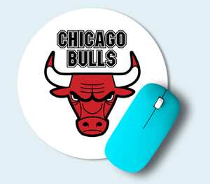 Chicago bulls - чикаго буллз коврик для мыши круглый (цвет: белый)