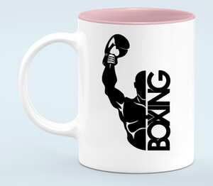 Бокс (boxing) кружка хамелеон двухцветная (цвет: белый + розовый)