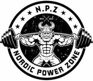 Викинг пауэрлифтер (nordic power zone) кружка с ложкой в ручке (цвет: белый + черный)