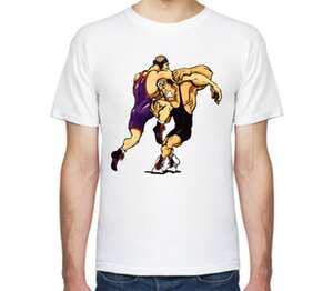 Вольная борьба мужская футболка с коротким рукавом (цвет: белый)
