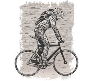 Кот на велосипеде мужская футболка с коротким рукавом (цвет: белый)