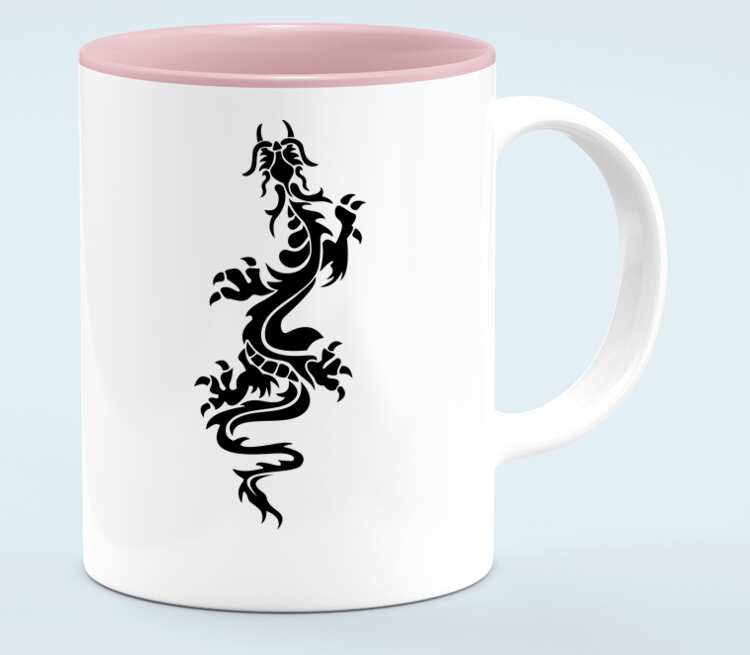Татуировка дракон кружка хамелеон двухцветная (цвет: белый + розовый)