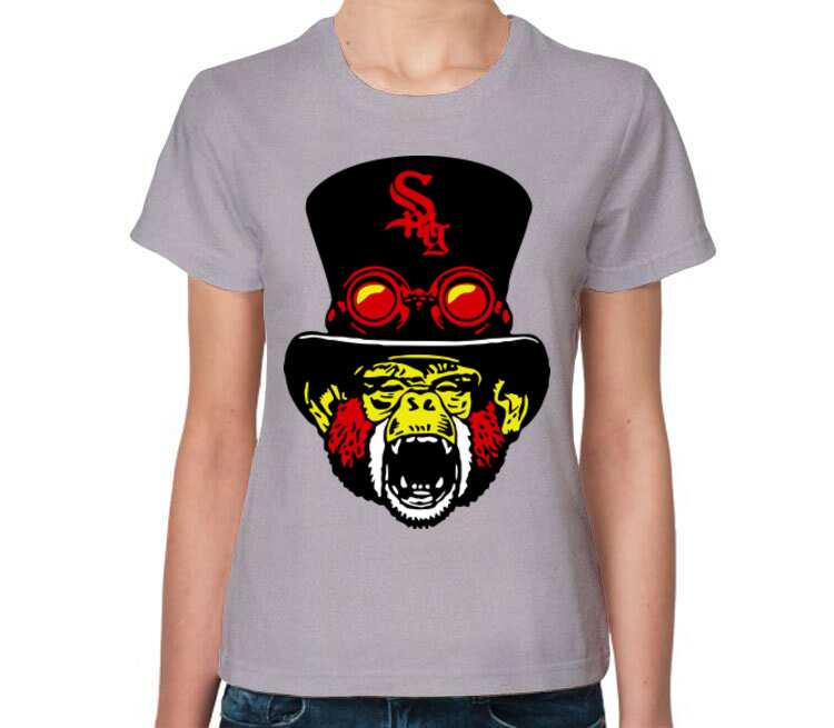 Swag monkey женская футболка с коротким рукавом (цвет: серый меланж)