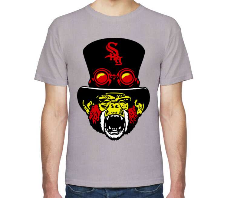 Swag monkey мужская футболка с коротким рукавом (цвет: серый меланж)