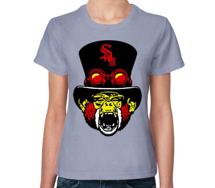 Swag monkey женская футболка с коротким рукавом (цвет: голубой меланж)