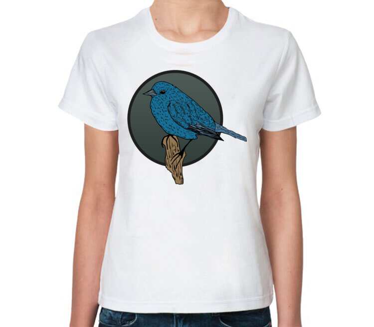Птичка женская футболка с коротким рукавом (цвет: белый)