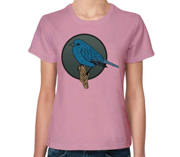Птичка женская футболка с коротким рукавом (цвет: розовый меланж)