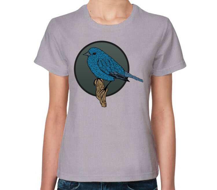 Птичка женская футболка с коротким рукавом (цвет: серый меланж)