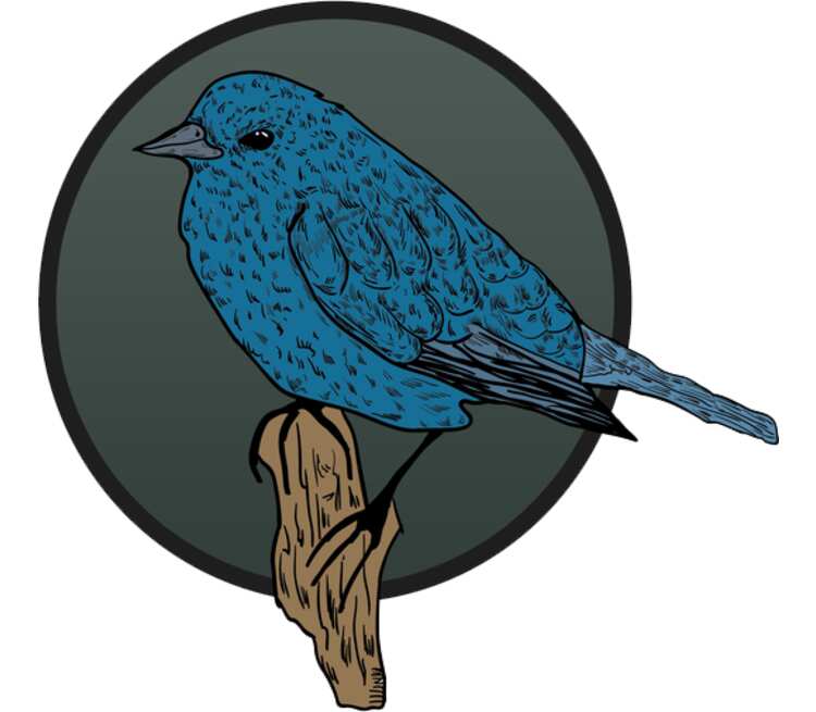 Птичка кружка с кантом (цвет: белый + голубой)