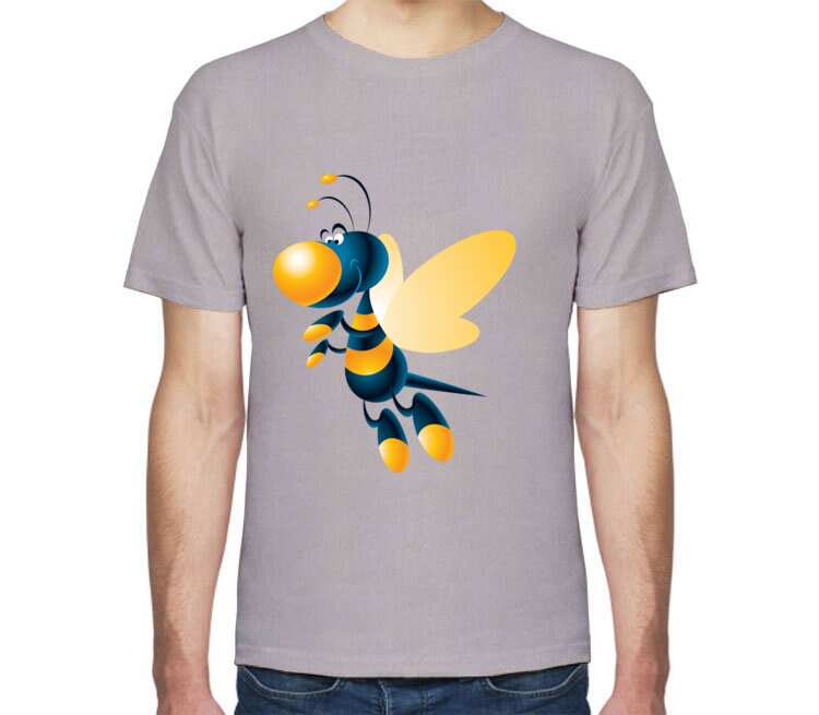 Пчелка мужская футболка с коротким рукавом (цвет: серый меланж)