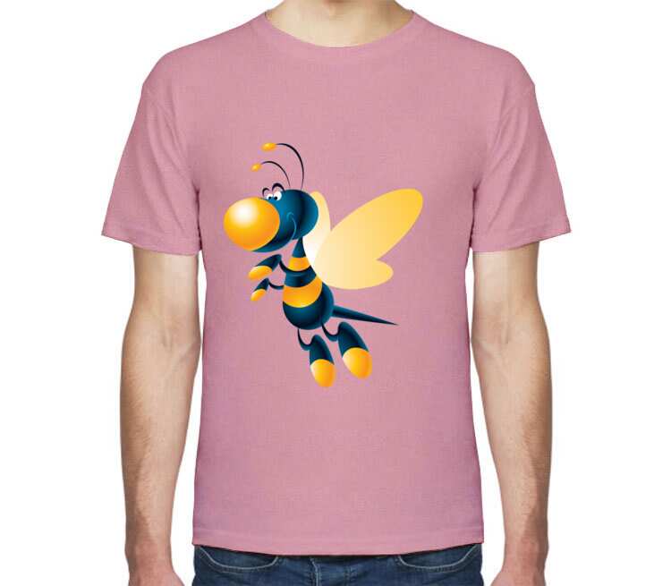 Пчелка мужская футболка с коротким рукавом (цвет: розовый меланж)