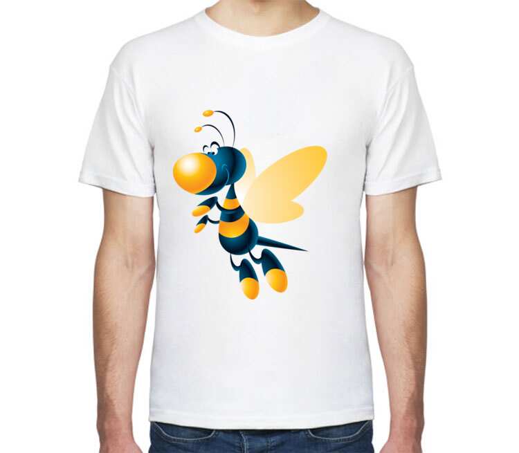 Пчелка мужская футболка с коротким рукавом (цвет: белый)