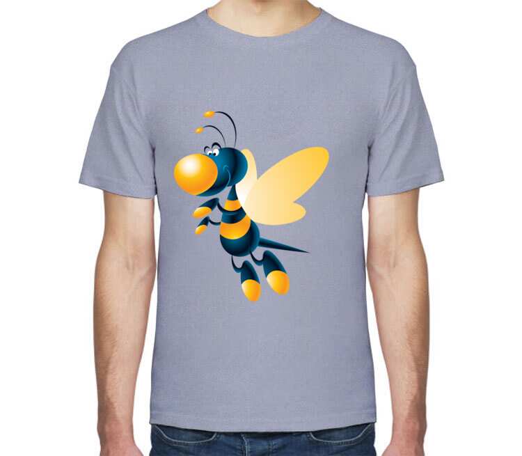 Пчелка мужская футболка с коротким рукавом (цвет: голубой меланж)